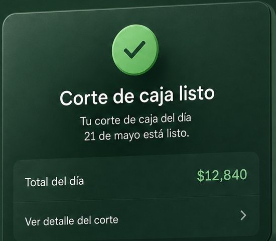 Aviso de corte de caja listo