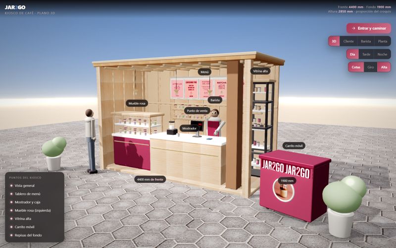 Kiosco de café en 3D