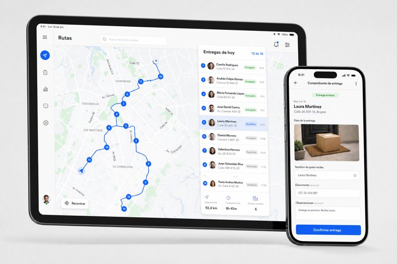 Diseño de app de entregas en ruta