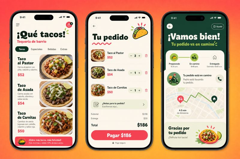 Diseño de app de pedidos para taquería