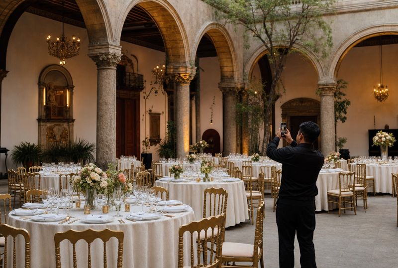 Foto del salón antes del evento