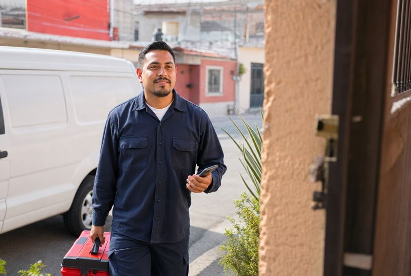 El técnico llega a la casa