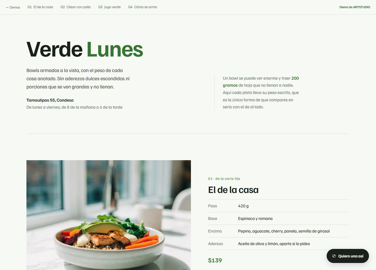 Página de bowls y ensaladas con fondo claro