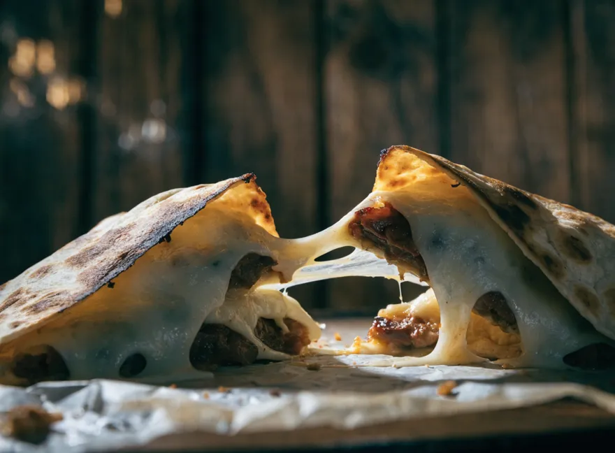 Gringa de pastor con queso fundido